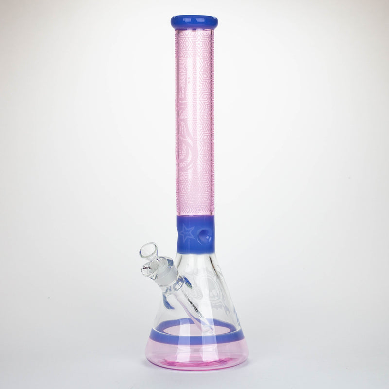 O Genie | 17" sandblasted artwork tube 7 mm glass water bong [GB21006]