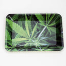 SMALL METAL ROLLING TRAY RT Tray Purple Haze Smoke Inc CANNABIS LEAF