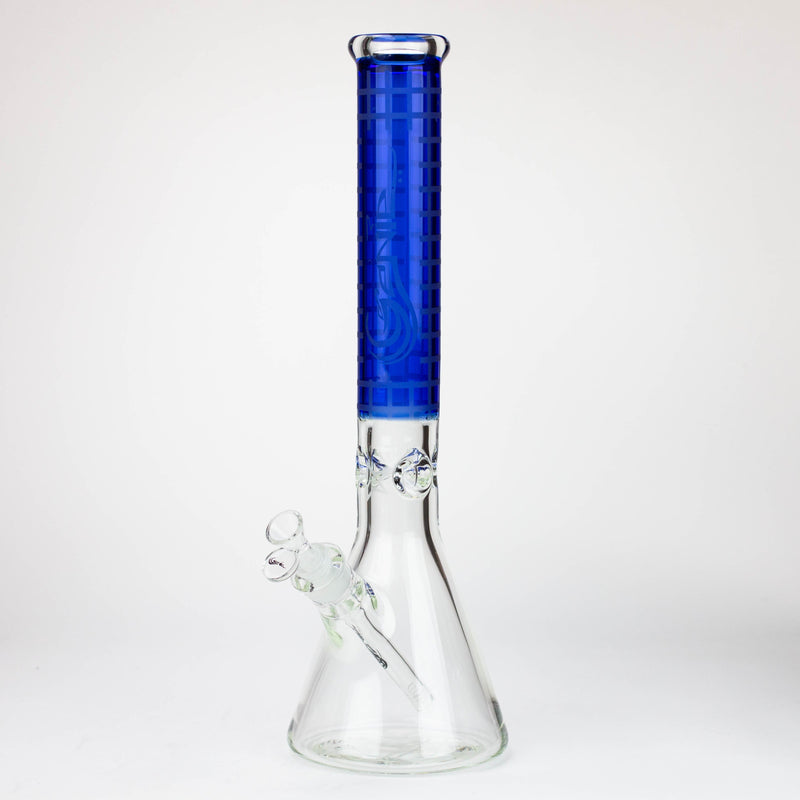 O Genie | 17" sandblasted artwork tube 7 mm glass water bong [GB21004]