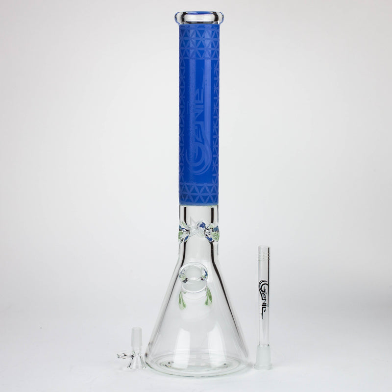 O Genie | 17" sandblasted artwork tube 7 mm glass water bong [GB21005]