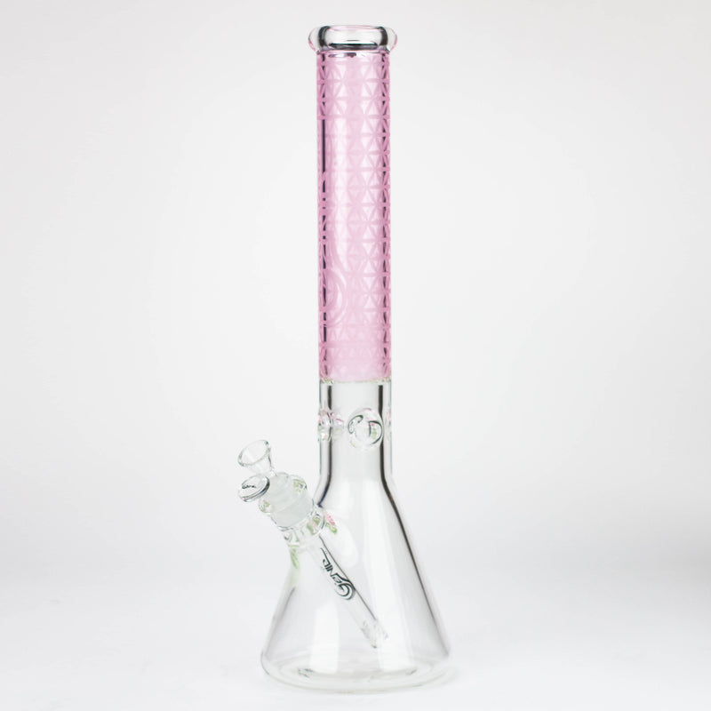 O Genie | 17" sandblasted artwork tube 7 mm glass water bong [GB21005]