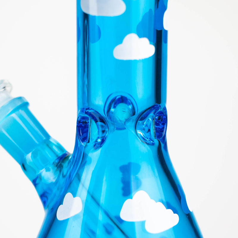 O 10" Glass Bong With Cloud Design [WP-136]