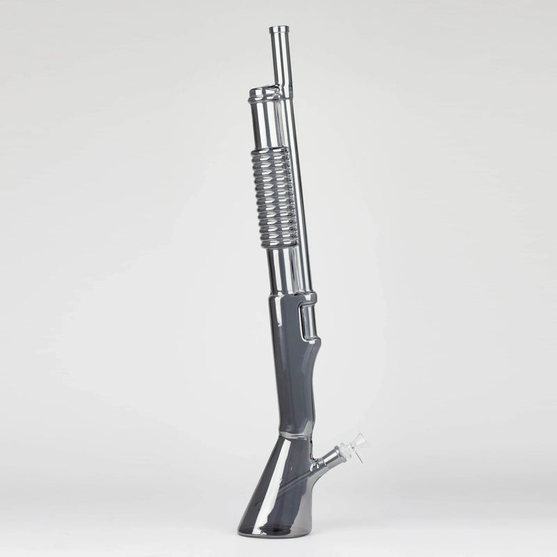 O 27" Electroplated Shotgun Design Glass Bong with Display Stand [GU004]