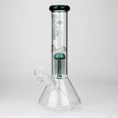 PHS | 12" Glass beaker Bong with tree arm percolator [PHS-PC-12] Glass Bong Purple Haze Smoke Inc Teal