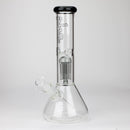 PHS | 12" Glass beaker Bong with tree arm percolator [PHS-PC-12] Glass Bong Purple Haze Smoke Inc Smoke Grey