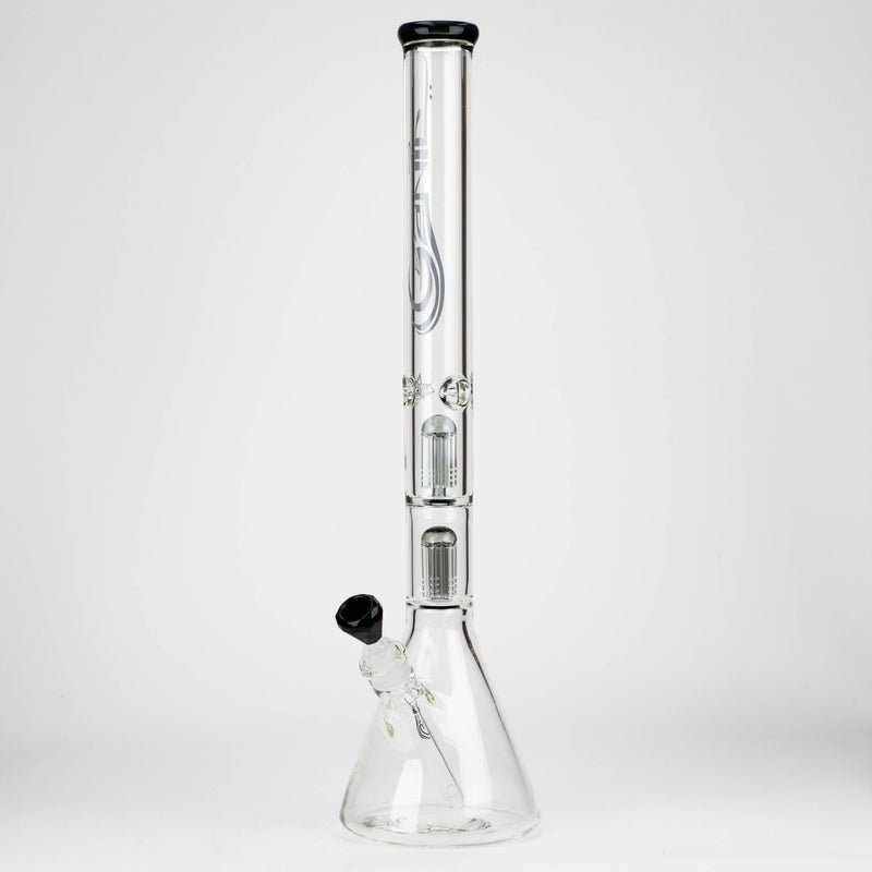 O GENIE | 24" Dual 6 arms 9mm glass water beaker bong