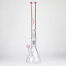 GENIE | 24" Dual 6 arms 9mm glass water beaker bong [GB1906] Glass Bong ONE Pink