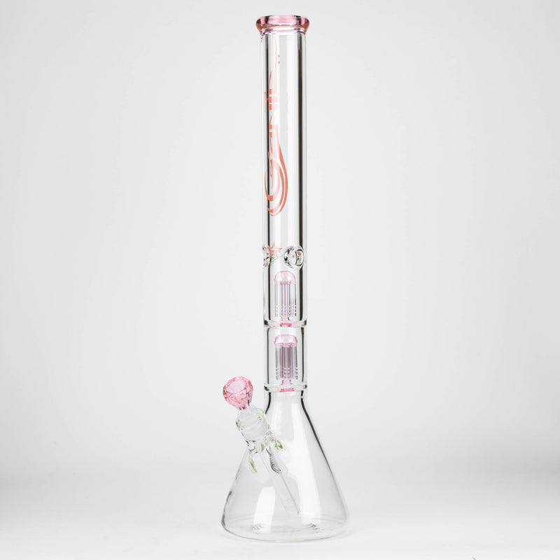 O GENIE | 24" Dual 6 arms 9mm glass water beaker bong