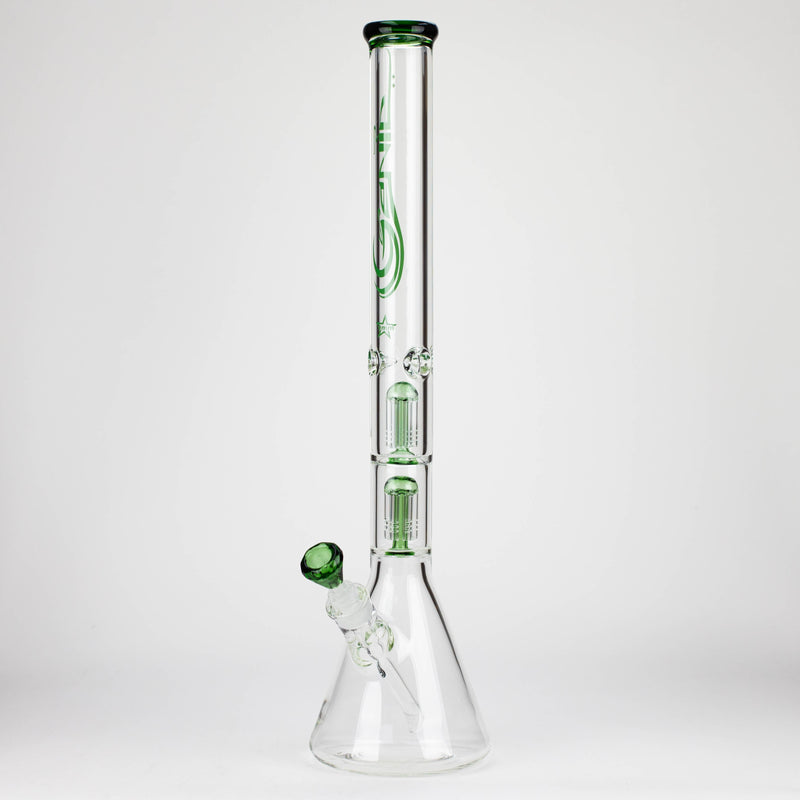 O GENIE | 24" Dual 6 arms 9mm glass water beaker bong