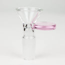 Glass bowl with color round handle for 14 mm Pack of 3 Bowl · Banger · Oil Burner 777 Smoke Pink [Pack of 3]
