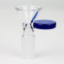 Glass bowl with color round handle for 14 mm Pack of 3 Bowl · Banger · Oil Burner 777 Smoke Blue [Pack of 3]