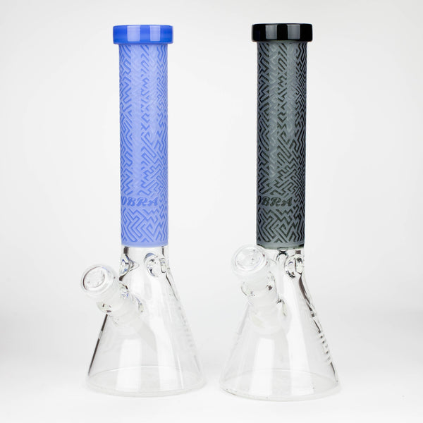 O COBRA | 15" sandblasted artwork tube 7 mm glass water bong [YK04]