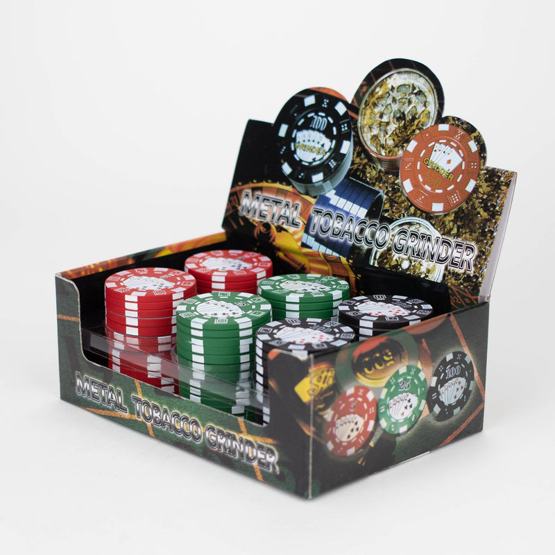 O 1.5" Casino Chips Metal Grinder 3 Layers Box of 12 [GZ371]