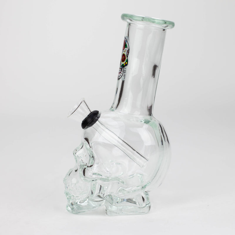 O 6" Mini Skull base soft glass water bong  [BS11]