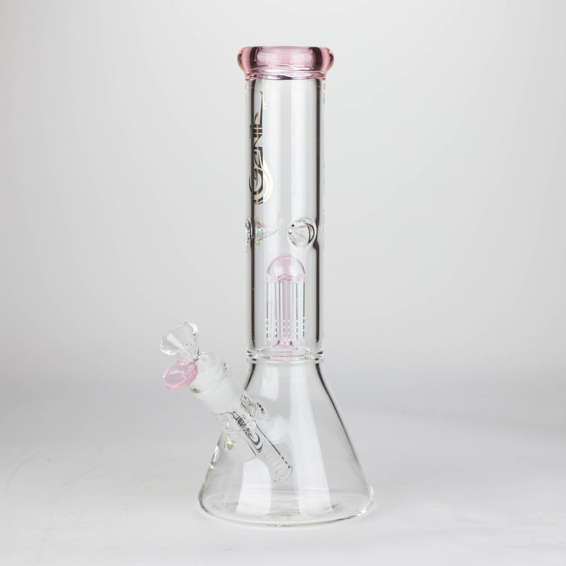 O Genie | 12" Genie-Tree arms color accented glass water bong [NS104]