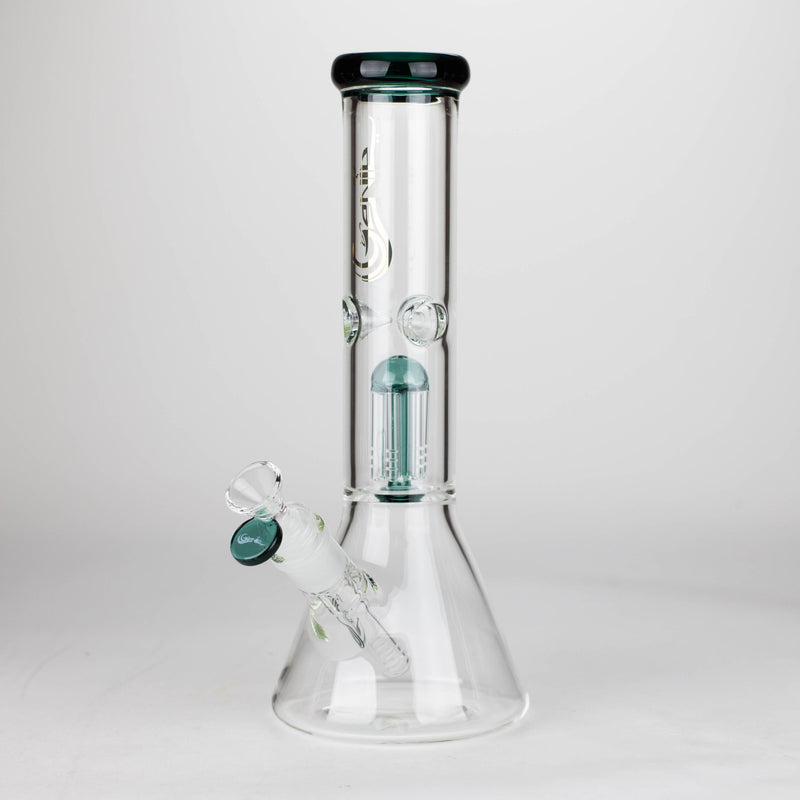 O Genie | 12" Genie-Tree arms color accented glass water bong [NS104]