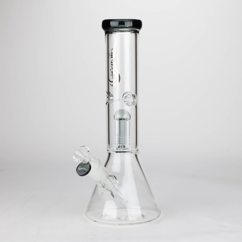 O Genie | 12" Genie-Tree arms color accented glass water bong [NS104]