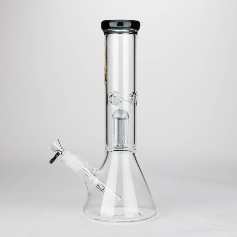 O Genie | 12" Genie-Tree arms color accented glass water bong [NS104]