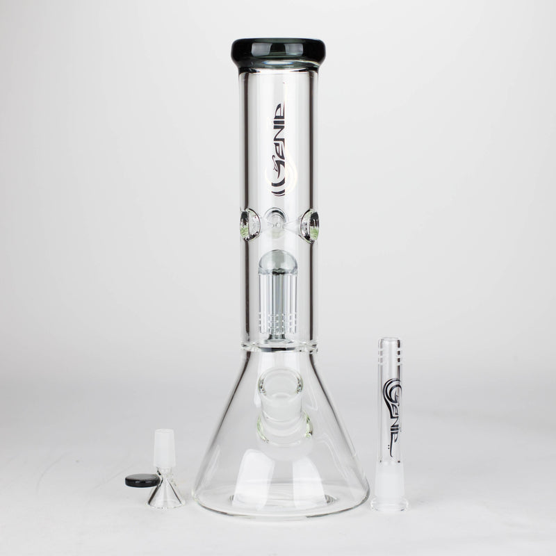 O Genie | 12" Genie-Tree arms color accented glass water bong [NS104]