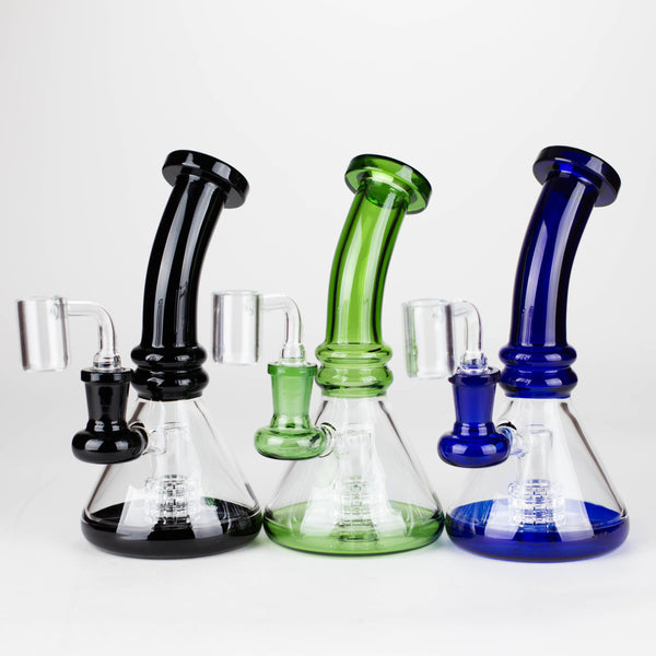 O 7"  2-in-1 Color accented Rig with perc (Banger and Bowl Included)