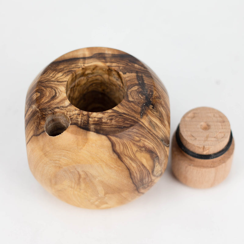 O Olive Wood Apple Dugout/Smoker's Gift