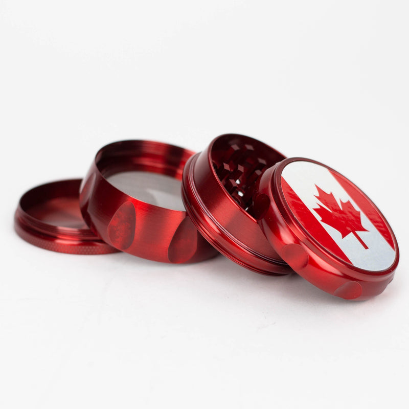 O 2.2" Drum Shape Metal Grinder With Canada Flag 4 Layers Box of 6   [GZ6278]