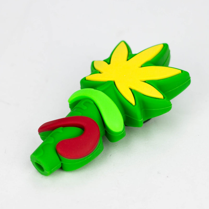 O 3" 710  marijuana leaf hand pipe-Assorted Colours [H303]