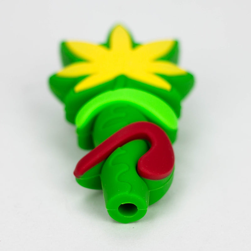 O 3" 710  marijuana leaf hand pipe-Assorted Colours [H303]