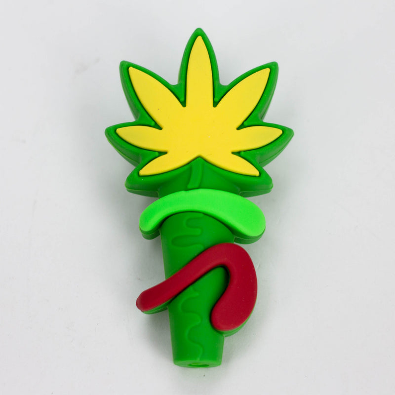 O 3" 710  marijuana leaf hand pipe-Assorted Colours [H303]