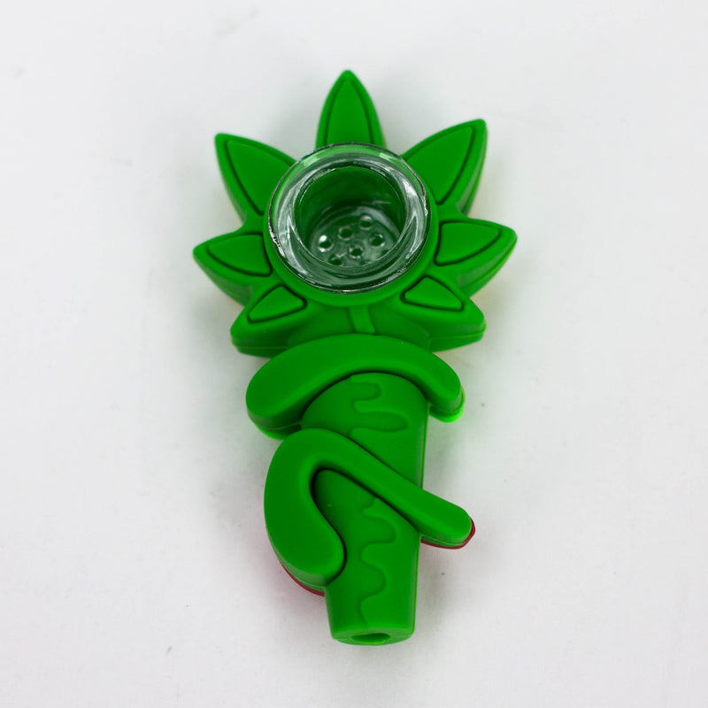 O 3" 710  marijuana leaf hand pipe-Assorted Colours [H303]