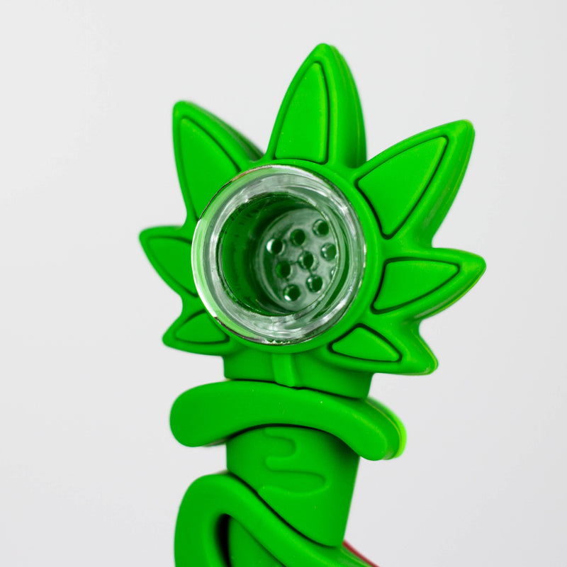 O 3" 710  marijuana leaf hand pipe-Assorted Colours [H303]