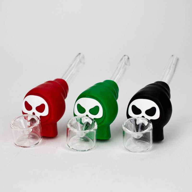 O 4" Skull Cap hand pipe-Assorted Colours [H283]