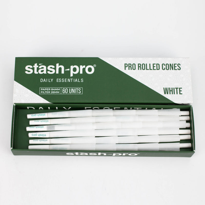 O Stash-Pro |  Bleached (White) Pro rolled Cones