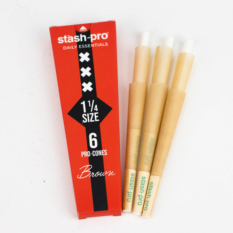 O Stash-Pro |  Unbleached (Brown)  Pro 6 Cones box of 24