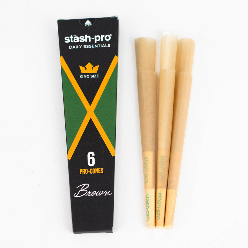 O Stash-Pro |  Unbleached (Brown)  Pro 6 Cones box of 24