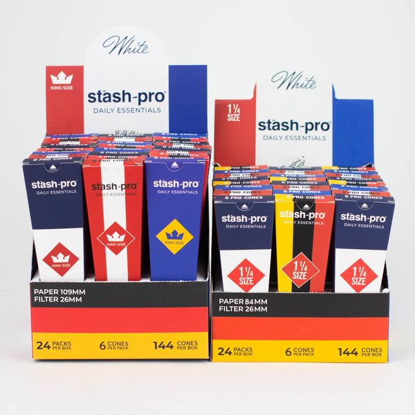 O Stash-Pro |  Bleached (White)  Pro 6 Cones box of 24
