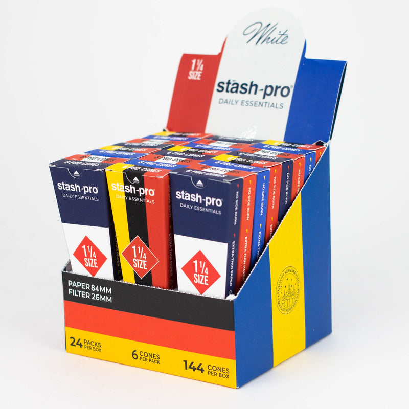 O Stash-Pro |  Bleached (White)  Pro 6 Cones box of 24