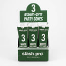 Stash-Pro | Bleached (White) Party Pack 3 Cones box of 24 Pre-rolled Cone (Display Pack) Stash-Pro