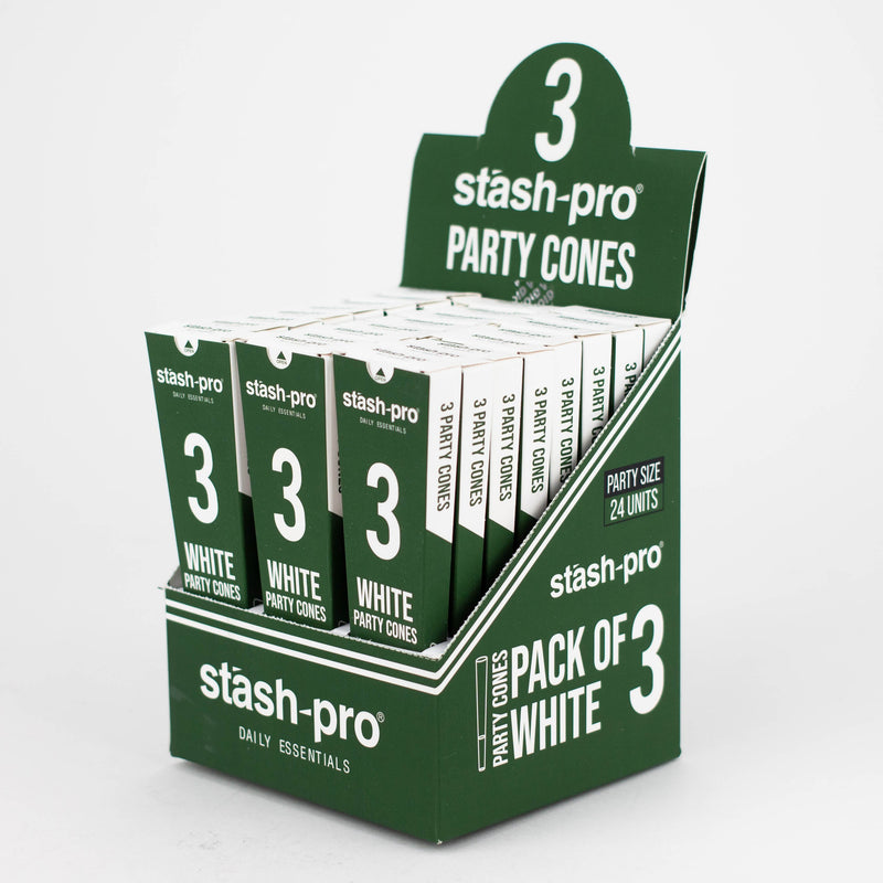 O Stash-Pro | Bleached (White)  Party Pack 3 Cones box of 24
