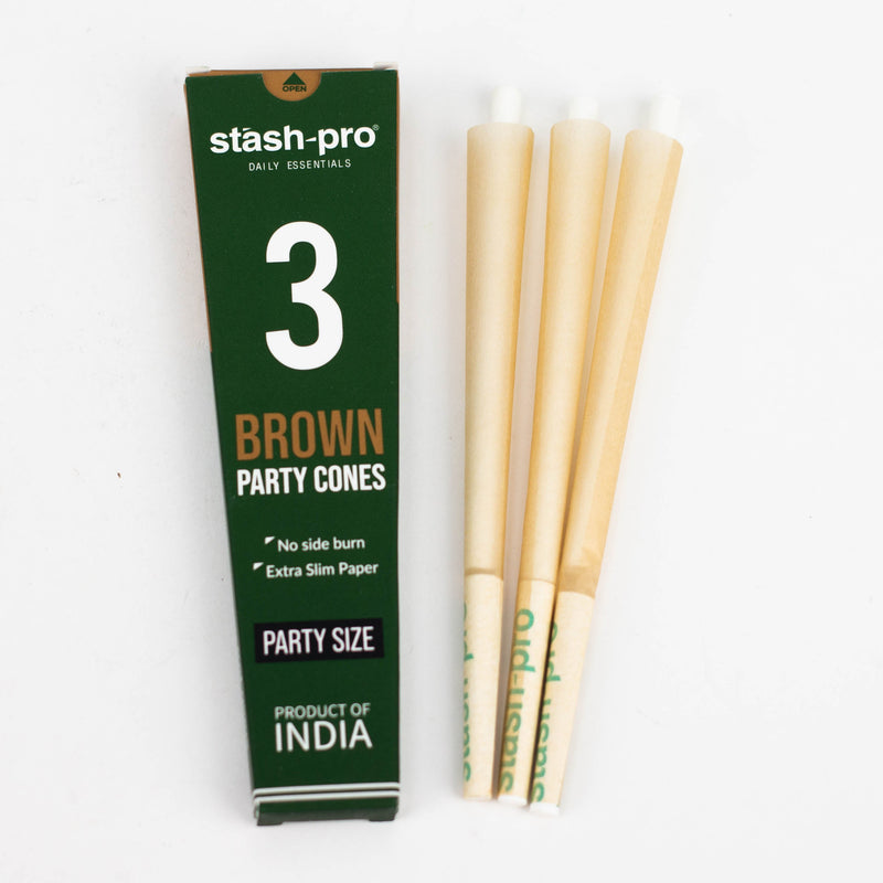 O Stash-Pro | Unbleached (Brown)  Party Pack 3 Cones box of 24