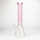 COBRA | 14" sandblasted geometric graphic 7 mm glass bong [YY02] Glass Bong JJ Distribution Pink
