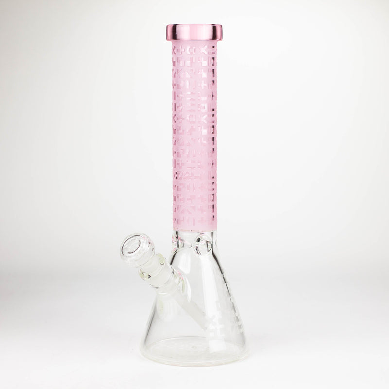 O COBRA | 14" sandblasted geometric graphic 7 mm glass bong [YK02]