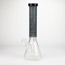 COBRA | 14" sandblasted geometric graphic 7 mm glass bong [YY02] Glass Bong JJ Distribution Black