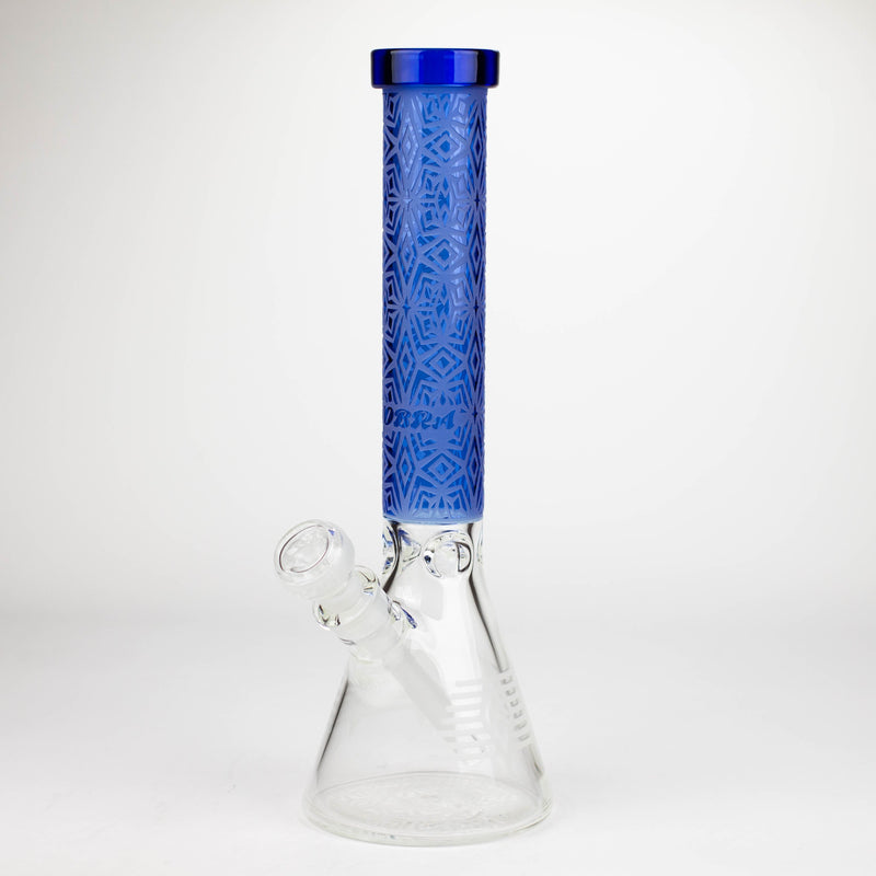 O COBRA | 14" sandblasted geometric graphic 7 mm glass bong [YK01]