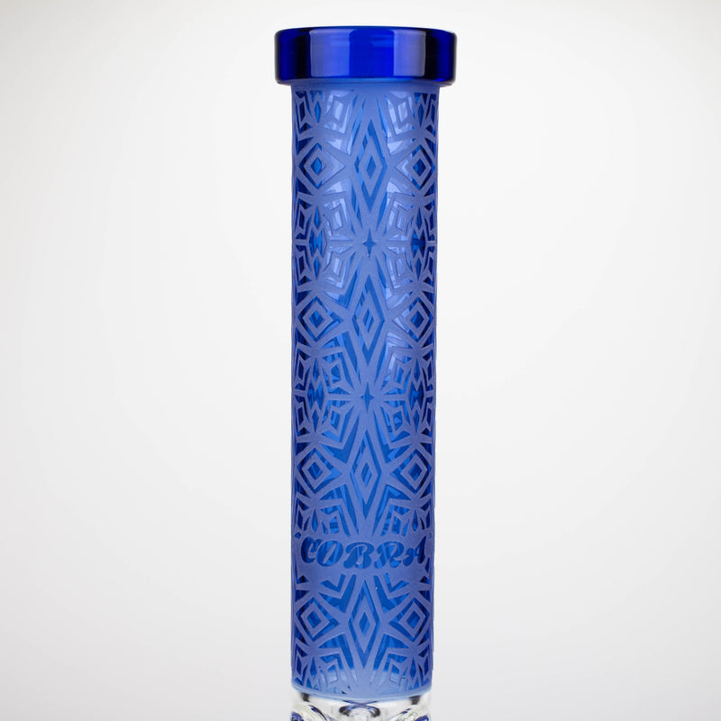 O COBRA | 14" sandblasted geometric graphic 7 mm glass bong [YK01]