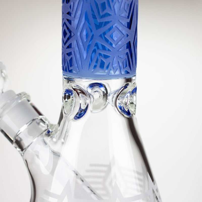 O COBRA | 14" sandblasted geometric graphic 7 mm glass bong [YK01]