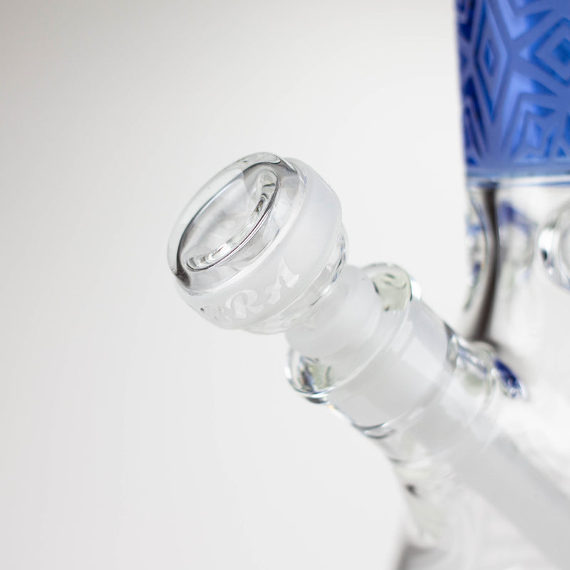 O COBRA | 14" sandblasted geometric graphic 7 mm glass bong [YK01]