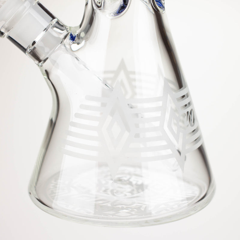 O COBRA | 14" sandblasted geometric graphic 7 mm glass bong [YK01]