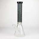 COBRA | 14" sandblasted geometric graphic 7 mm glass bong [YY01] Glass Bong JJ Distribution Black