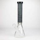 COBRA | 14" sandblasted geometric graphic 7 mm glass bong [YK08] Glass Bong JJ Distribution Black
